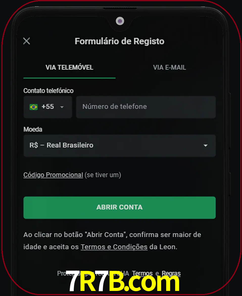 Abra o aplicativo e inicie o processo de registro.